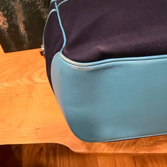 Coach Hamptons Twill Garden Tote Bag #6734 - Deep Marine Navy Blue - Picture 13 of 16